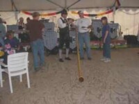 Playing the Alpenhorn at Taos Ski Valley
